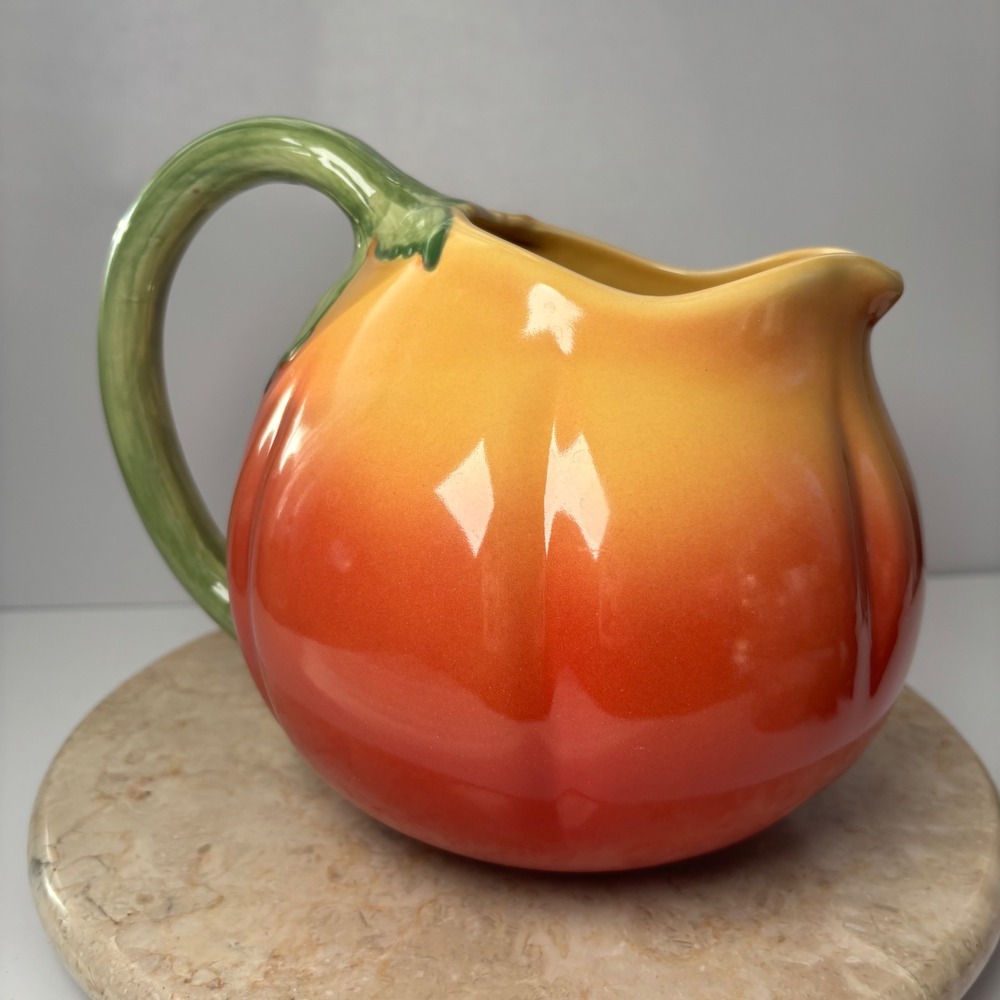 Vintage Target General Store Tomato Ceramic‎ Pitcher Orange Yellow Garden Decor